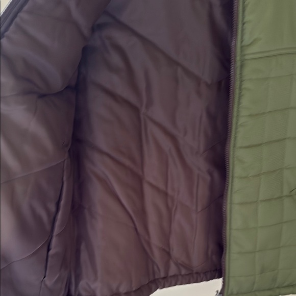Ruff Hewn Olive Green Brown Reversible Quilted Zip Vest Women XL - Picture 2 of 5